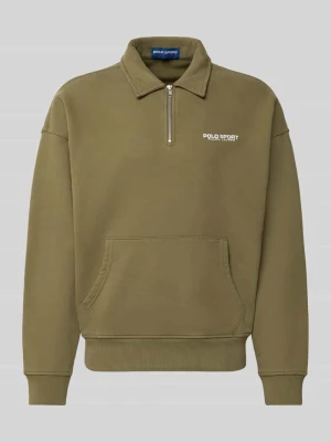 Krój regular fit troyer z mieszanka bawełny Polo Ralph Lauren Oliwkowy