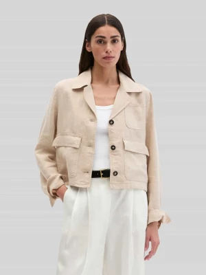 Krój relaxed fit krótki blezer z czystego lnu Marc O'Polo