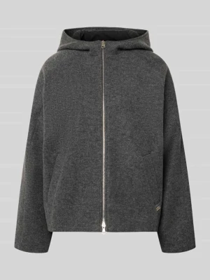 Krój relaxed fit kurtka wełniana z mieszanka wełny model 'CIGALINA' CINQUE Antracytowy melanż