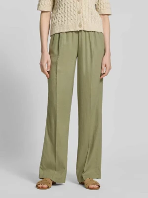 Krój relaxed fit luźne spodnie z mieszanki lnu i wiskozy s.Oliver Khaki