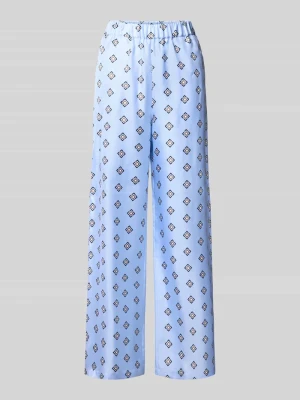 krój relaxed fit proste spodnie z czystego jedwabiu model 'LADATTI' MM By Max Mara Jasnoniebieski
