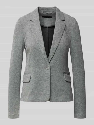 Krój slim fit krótki blezer z dodatkiem wełny model 'JULIA' Vero Moda Ciemnoszary melanż
