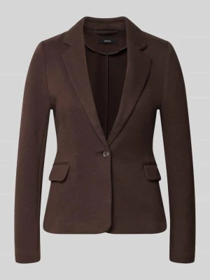 Krój slim fit krótki blezer z dodatkiem wełny model 'JULIA' Vero Moda Czekoladowy