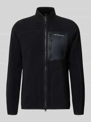kroj slim fit kurtka z polaru ze stójką model 'NatureRush' Peak Performance Czarny