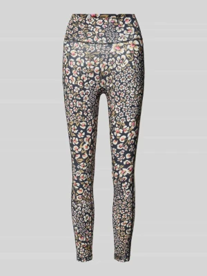 krój slim fit legginsy sport z kwiatowym wzorem model 'FARM LEGGINGS' Adidas Czarny