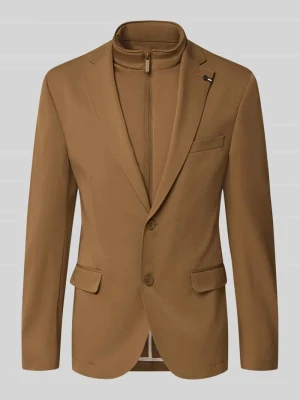 Krój slim fit marynarka z efektem 2 w 1 z kieszenie z patką Bugatti Orzechowy