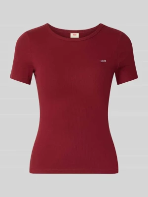 krój slim fit t-shirt z mieszanki bawełny model 'HAYES' Levi's Bordowy