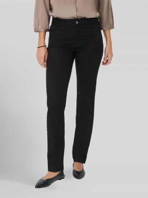 krój slim fit Wąskie spodnie z mieszanka lyocellu, bawełny i lnu z domieszką mieszanka modalu, bawełny i elastanu model 'SHAKIRA' BRAX Czarny