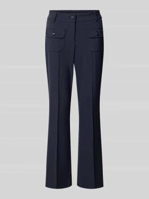 krój slim fit Wąskie spodnie z naszywanymi kieszeniami model 'FARAH' CAMBIO Granatowy