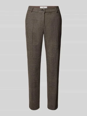 krój slim fit wąskie spodnie z wzór na całej powierzchni model 'STYLE.MARON S' BRAX Ciemnobrązowy