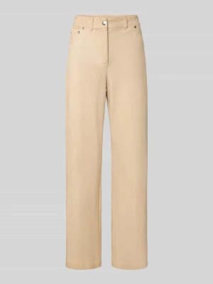 krój straight fit prosty spodnie z mieszanka bawełny model 'GELATO' MM By Max Mara Piaskowy melanż