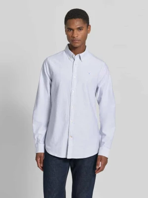 Krój tailored koszula casualowa z czystej bawełna model 'STRIPED OXFORD' Barbour