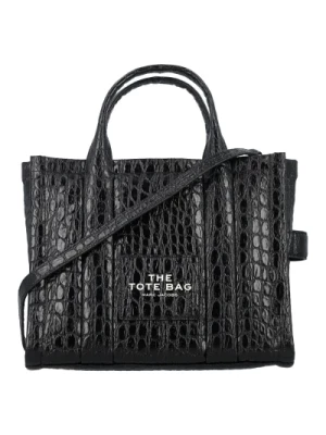 Krokodyloprägowana średnia torba na ramię Marc Jacobs