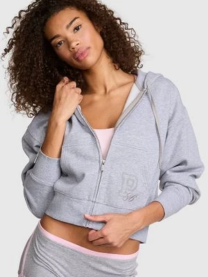 Krótka bluza z kapturem zapinana na zamek Campus Fleece Victoria's Secret