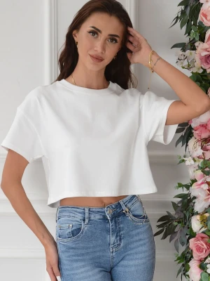Krótka bluzka T-shirt oversize biała Mayki Cocomoda.pl - odzież damska, sukienki, buty, dodatki