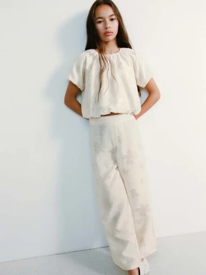 Krótka bluzka z nadrukiem złoty - Dzieci - - MANGO KIDS