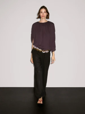 Krótka Dwuwarstwowa Peleryna - Fioletowy - Xs-S - Massimo Dutti - Kobieta