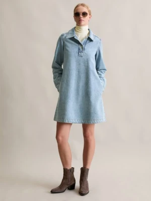 Krótka dżinsowa sukienka rozkloszowana Marc O'Polo