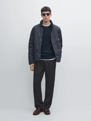Krótka Hydrofobowa Kurtka Pikowana - Ciemnomorski - - Massimo Dutti - Mężczyzna