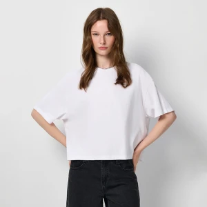 Krótka koszulka oversize biała House