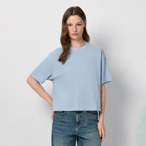 Krótka koszulka oversize jasnoniebieska House