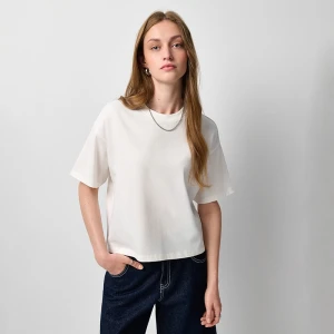 Krótka koszulka oversize kremowa House