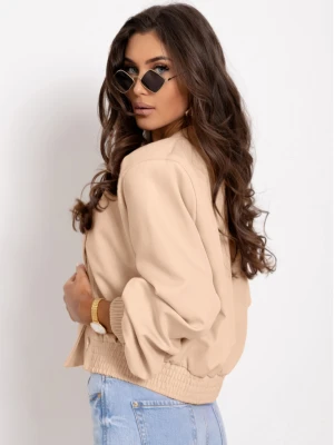 Krótka kurtka bomberka z poduszkami CHITTA - beżowa  magmac 