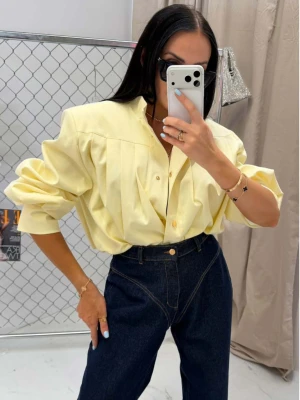 Krótka kurtka bomberka z wiskozy LIZZY - bananowa  magmac 