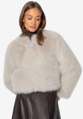 Krótka kurtka damska ze sztucznego futra kremowa Wittchen