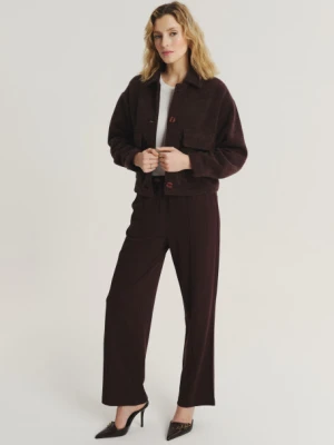 Krótka kurtka na guziki w kolorze czekoladowym Greenpoint