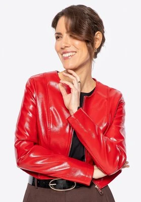 Krótka kurtka z ekoskóry czerwona Wittchen