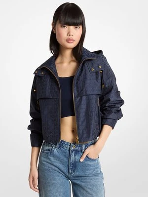 Krótka kurtka z kapturem z żakardowym logo MICHAEL Michael Kors