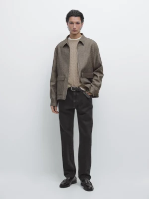 Krótka Kurtka Z Kieszeniami - Zielony - - Massimo Dutti - Mężczyzna