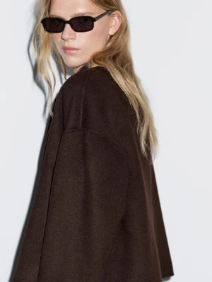 Krótka Kurtka Z Półgolfem - Brązowy - - Massimo Dutti - Kobieta