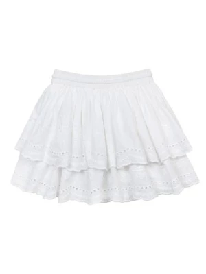 Krótka letnia spódniczka z troczkami dziewczęca - biała Minoti