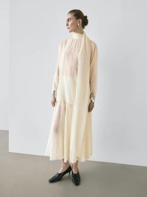 Krótka Luźna Spódnica O Rozszerzanym Kroju − Studio - Surowy - - Massimo Dutti - Kobieta