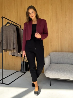 Krótka Marynarka Bordowa Luton UNI ClothStore