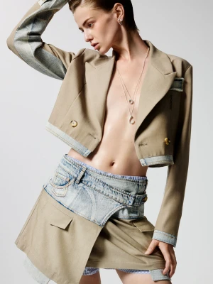 Krótka marynarka dwumateriałowa Desigual