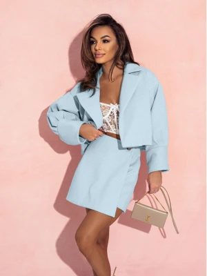 Krótka marynarka z bufiastym rękawem MARII - błękitna  magmac 