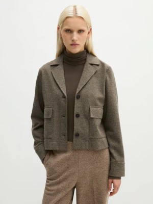 Krótka marynarka z dżerseju w kratę typu tweed Marc O'Polo