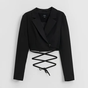 Krótka marynarka z wiązaniem czarna House