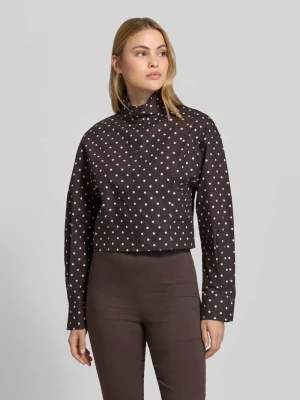 Krótka, objętościowa bluzka Style Icon Collection Czekoladowy