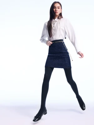 Krótka ołówkowa spódnica z tweedu TARANKO