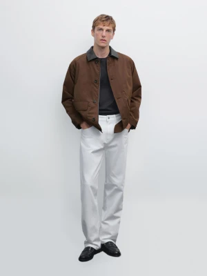 Krótka Parka Z Kołnierzykiem - Brązowy - - Massimo Dutti - Mężczyzna