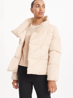 Krótka, pikowana kurtka, ecru Greenpoint