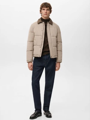 Krótka pikowana kurtka water repellent piaskowy - Mężczyzna - - MANGO MAN