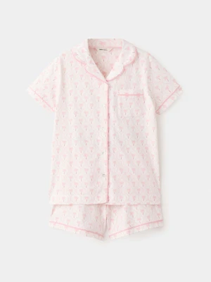 Krótka piżama z nadrukiem w palmy różowy - Dzieci - lata - MANGO KIDS