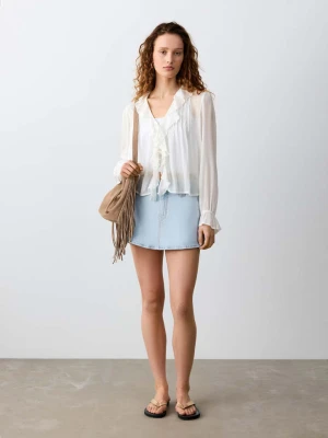 Krótka spódnica dżinsowa średni niebieski - Dziewczyna - - MANGO TEEN