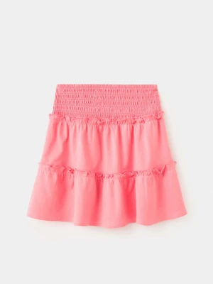 Krótka spódnica z falbanami koralowy - Dzieci - lata - MANGO KIDS