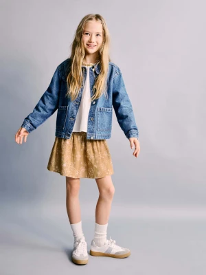 Krótka spódnica z nadrukiem musztardowy - Dzieci - lata - MANGO KIDS